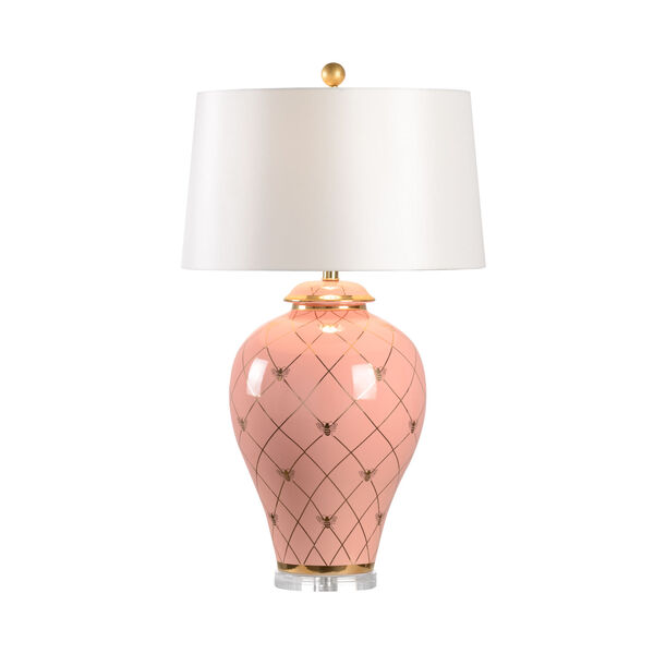 Shayla Copas Coral Glaze and Metallic Gold One-Light Ginger Jar Table Lamp, image 1