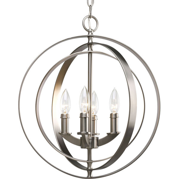 Isles Burnished Silver Four-Light Lantern Pendant with Matching Candle Sleeves, image 1