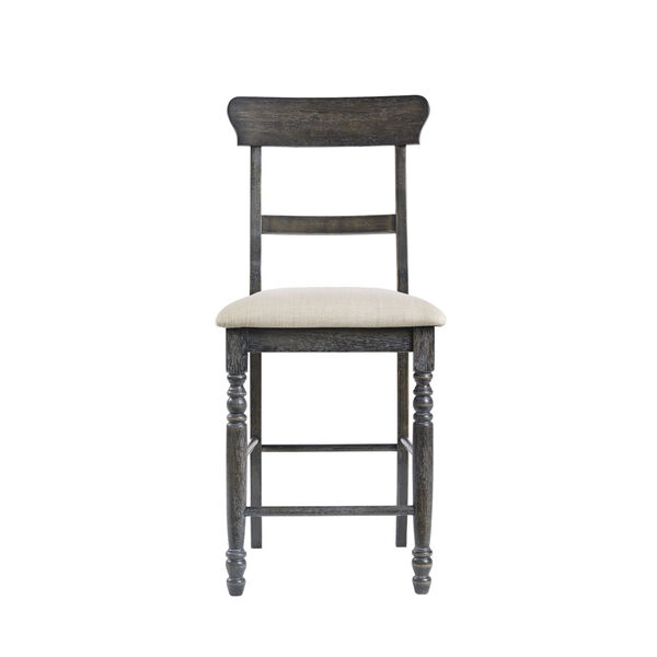 Muses Weathered Pepper Ladder Back Counter Chair, Set of 2, image 1