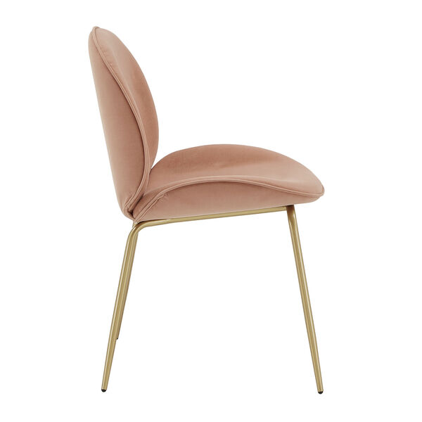 Cheryl Gold and Pink Velvet Dining Chair, Set of Two, image 3