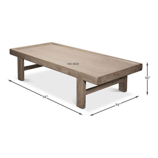 Gray 37-Inch Large Wood Panel Coffee Table, image 10