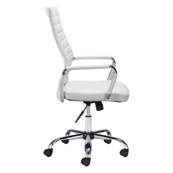 Primero White and Silver Office Chair, image 3