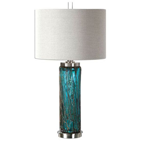 Del Mar Blue Glass Table Lamp, image 1