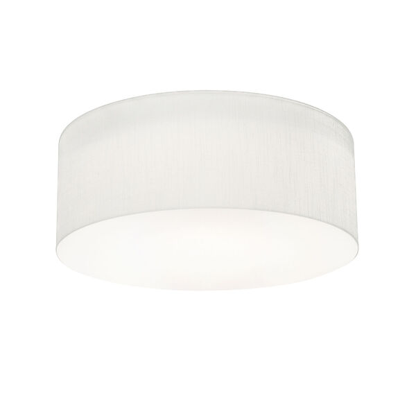 Anton White 12-Inch Two-Light Flush Mount with Linen White Shade, image 1