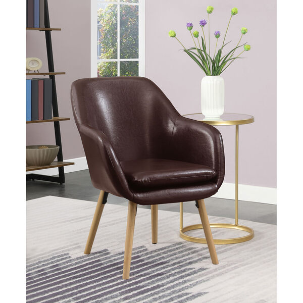 Take a Seat Espresso Faux Leather Charlotte Accent Chair, image 1