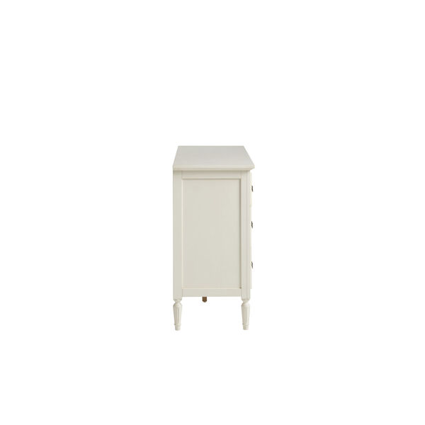 White Antiqued Six-Drawer Double Dresser, image 4
