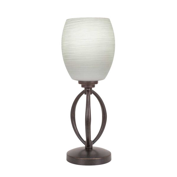 Marquise Dark Granite One-Light Table Lamp with White Dome Linen Glass, image 1