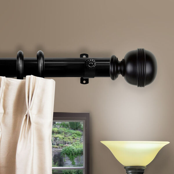 Jovian Black 84-Inch Decorative Traverese Rod with Ring, image 2