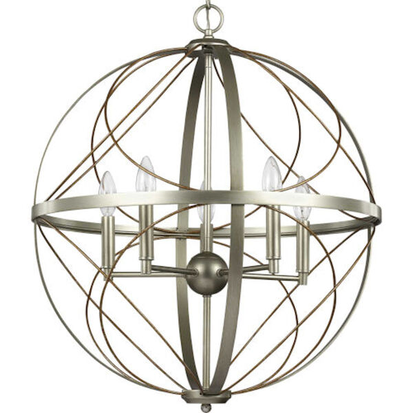 Leighton Silver Five-Light Pendant, image 1