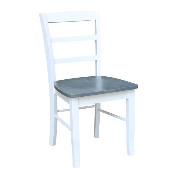 Madrid White and Heather Gray Ladderback Chair, Set of 2, image 3