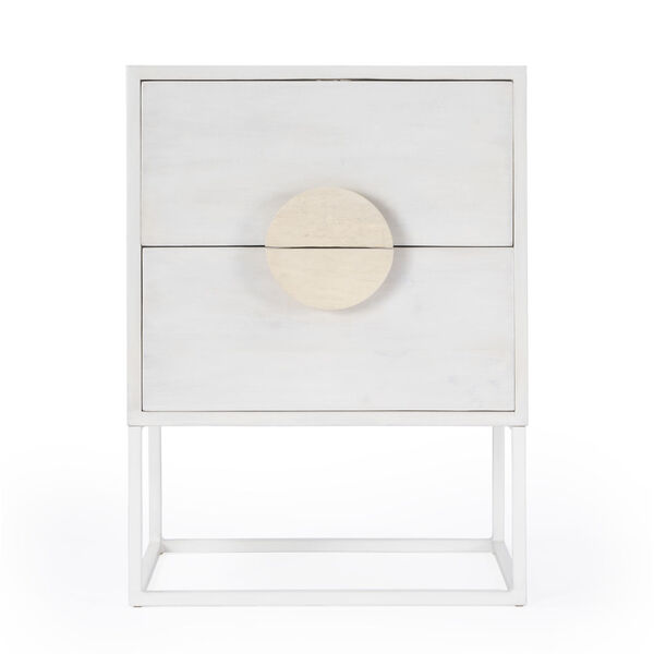 Butler Loft Lennasa White End Table with Two Drawers, image 2