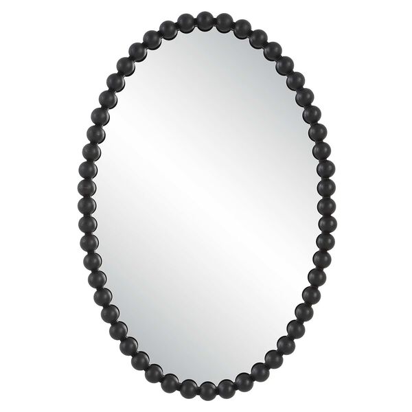 Serna Matte Black Oval Wall Mirror, image 2