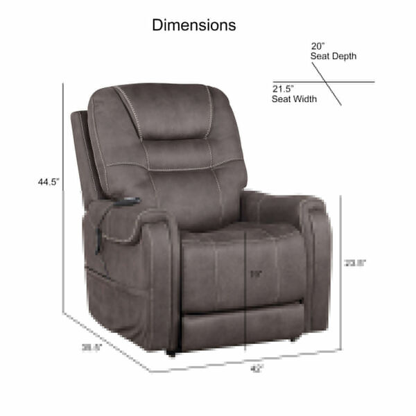 Brisbane Grey Power Lift Chair with Heat, image 5