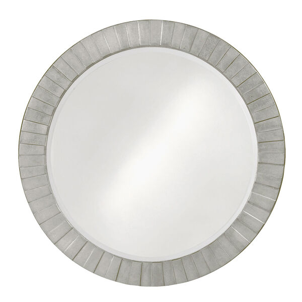 Serenity Glossy Nickel Round Mirror, image 1