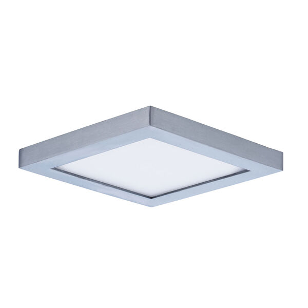 Wafer LED Satin Nickel Five-Inch LED Square Flush Mount, image 1