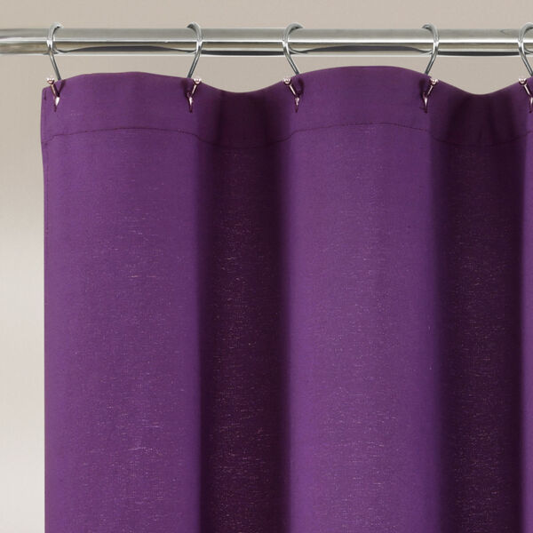 Linen Button Purple and White 72 x 72 In. Button Single Shower Curtain, image 2