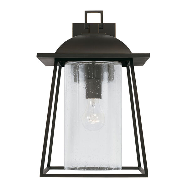 Durham Oiled Bronze 11-Inch One-Light Outdoor Wall Lantern with Clear Seeded Glass, image 2