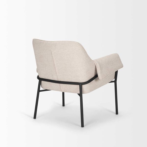 Brently Oatmeal Fabric and Matte Black Metal Legs Accent Chair, image 4