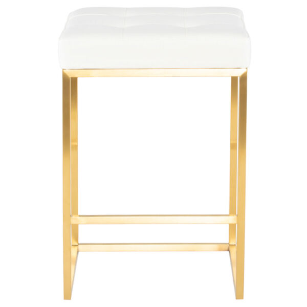 Chi White and Gold Counter Stool, image 2