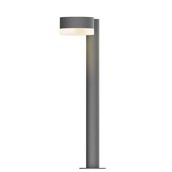 Inside-Out REALS Textured Gray 22-Inch LED Bollard with Frosted White Lens, image 1