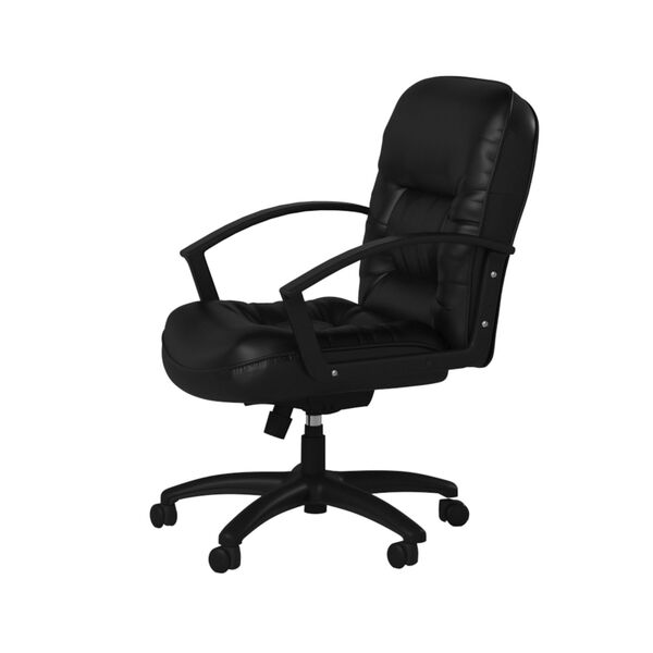 Black Mid Back Leather Plus Executive Chair, image 4