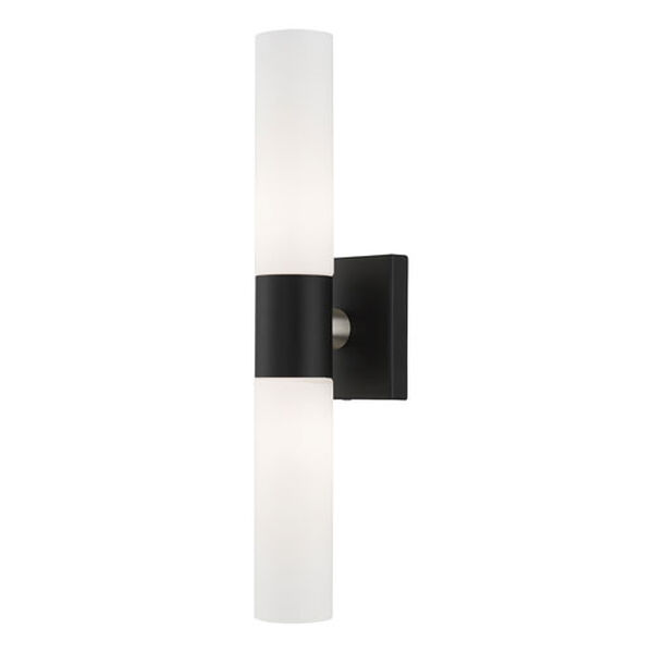 Aero Black and Brushed Nickel Two-Light ADA Wall Sconce, image 1