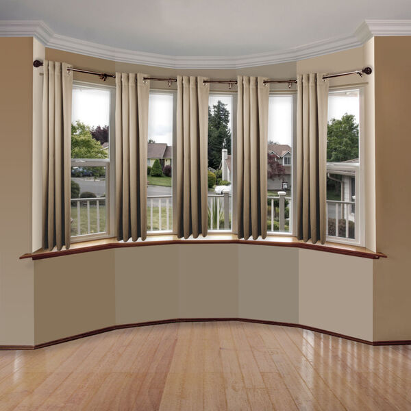 Leanette Cocoa Five-Sided Bay Window Curtain Rod, image 2