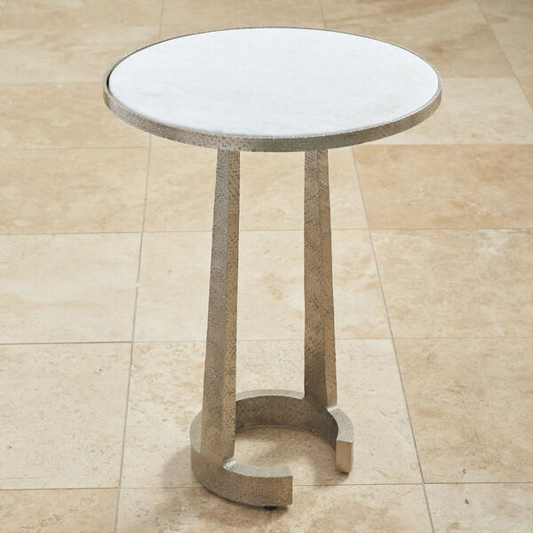 Nickel 20-Inch C-Shaped Table, image 1