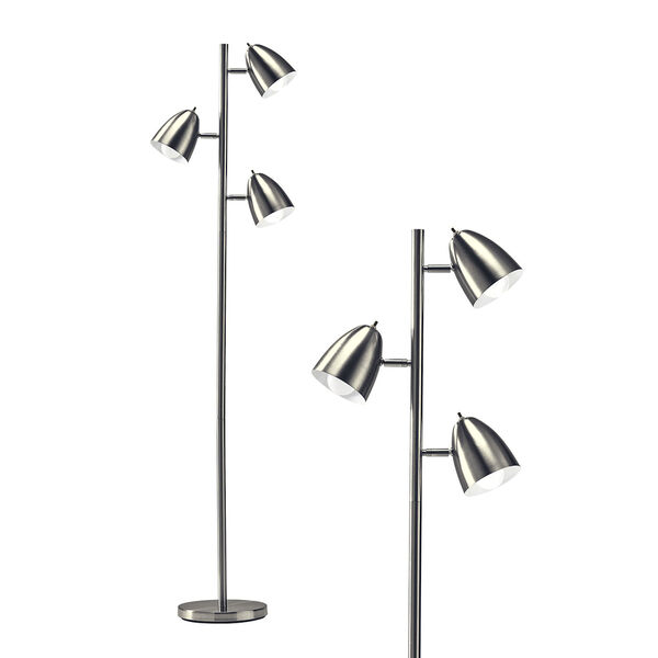 Jacob Nickel Three-Light LED Floor Lamp, image 1