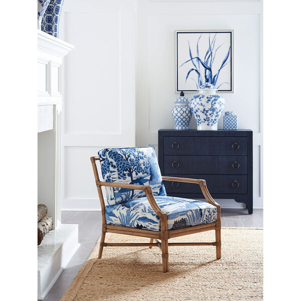 Upholstery Blue and White Redondo Chair, image 3
