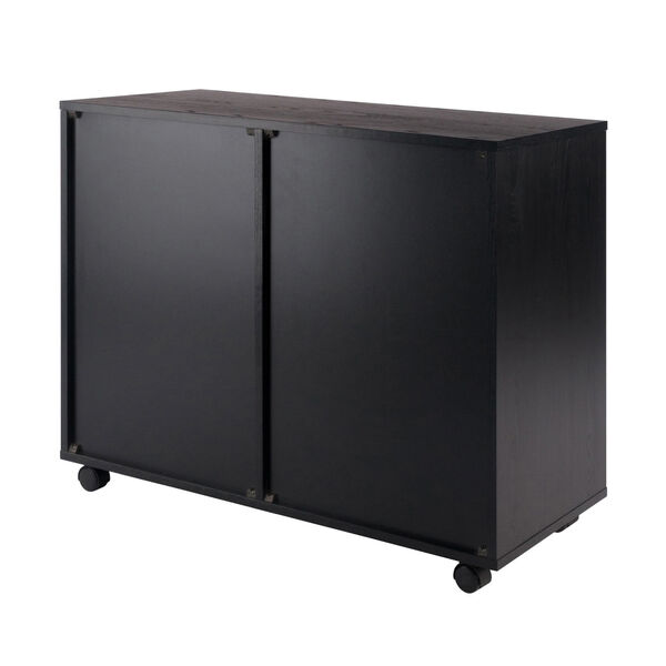Halifax Black Two-Section Mobile Storage Cabinet, image 6