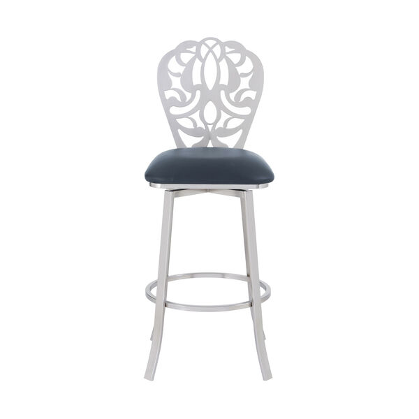Cherie Gray and Stainless Steel 30-Inch Bar Stool, image 2