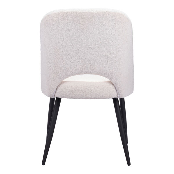 Teddy Ivory and Matte Black Dining Chair, image 4