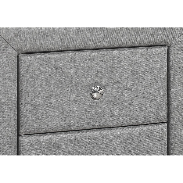 Grey Linen Two Drawer Night Stand, image 3