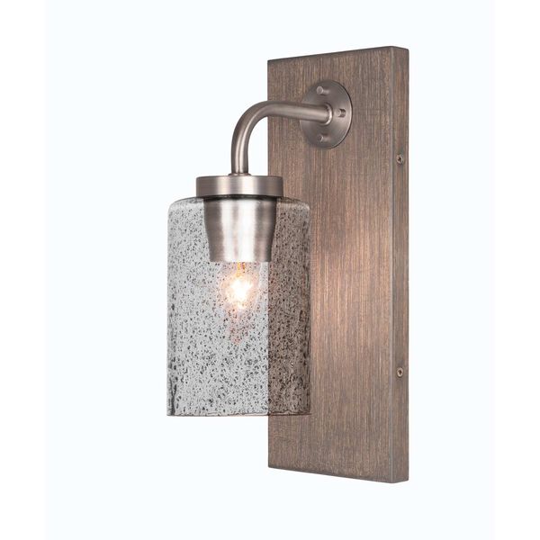 Oxbridge Graphite One-Light Wall Sconce with Smoke Bubble Glass, image 1