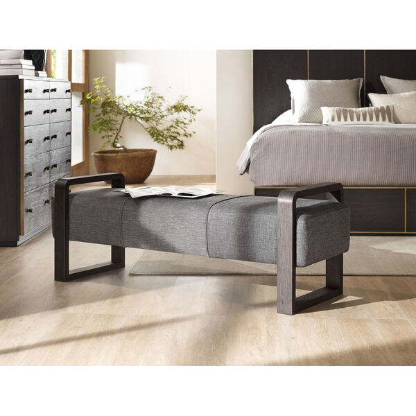 Curata Gray Upholstered Bench, image 2