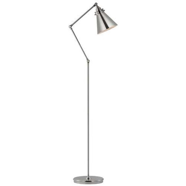 Parkington Polished Nickel One-Light Medium Articulating Floor Lamp by Chapman and Myers, image 1