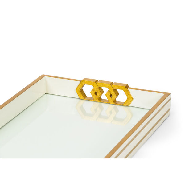 Shayla Copas White and Gold Leaf Serving Tray, image 2