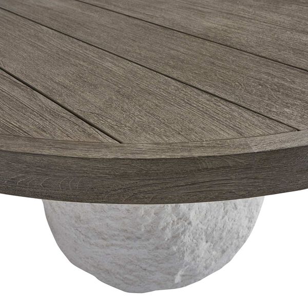 Savona Weathered Teak and Gray Outdoor Dining Table, image 4