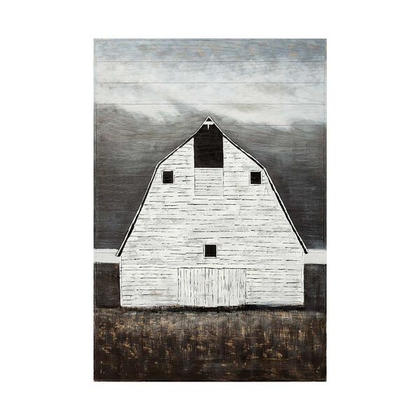 Sawmill Creek Farmhouse White Barn 42 In. x 62 In. Original Hand Painted Oil Painting, image 1
