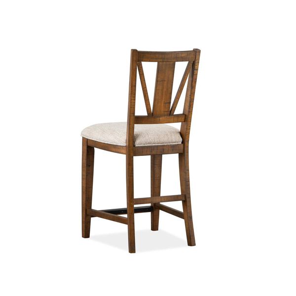 Bay Creek Aged Bronze Wood Counter Chair with Upholstered Seat, image 4