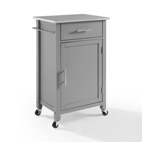 Savannah Gray 22-Inch Stainless Steel Top Kitchen Cart, image 2