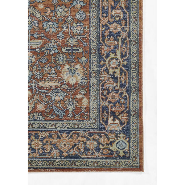 Lillihan Copper and Blue Rectangle Area Rug, image 2