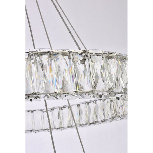 Monroe Chrome 28-Inch Integrated LED Double Ring Chandelier, image 6