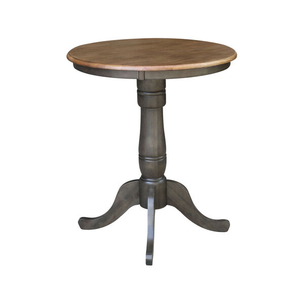 Hickory and Washed Coal 30-Inch Width x 35-Inch Height Round Top Pedestal Table, image 2