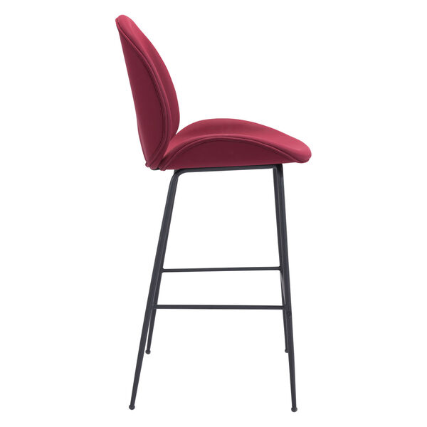 Miles Red and Black Bar Stool, image 3