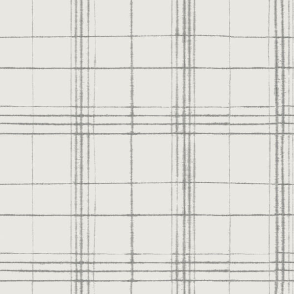 Simply Farmhouse Beige and Gray Plaid Wallpaper, image 2