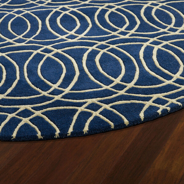 Revolution Navy Hand Tufted 7Ft. 9In Round Rug, image 3