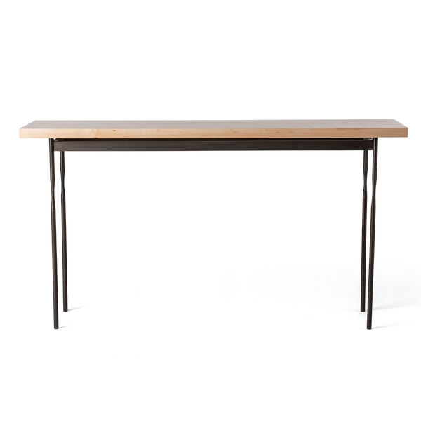 Senza Dark Smoke Console Table with Maple Wood Top, image 2