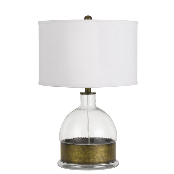 Rapallo Clear and Antiqued Brass One-Light Table Lamp, image 1